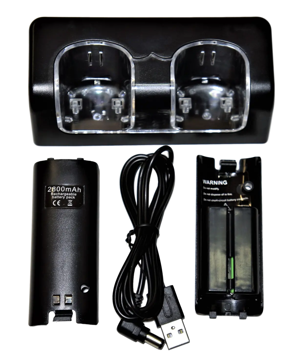 2 In 1 Dual Controller Charging Dock Set For Nintendo Wii  Black Battery 1