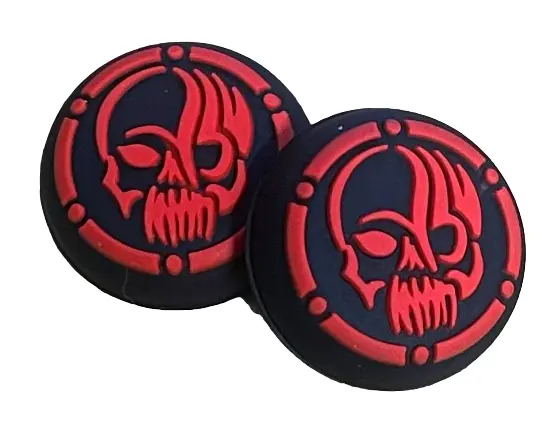 Thumb Grips X2 For Ps4 Ps5 Xbox One Xbox Series X Toggle Cover Cap - Red Skull 1