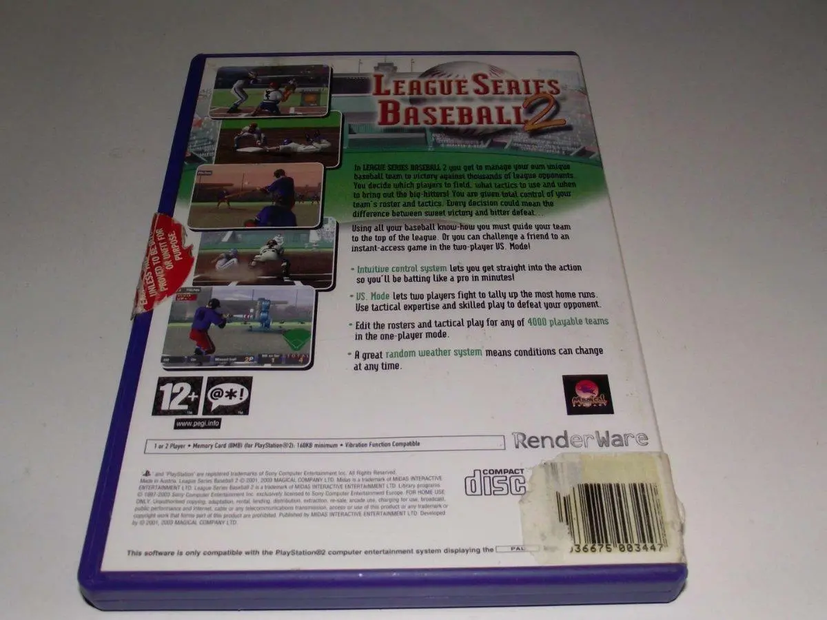 League Series Baseball 2 Ps2 Pal *Complete* (Pre-Owned) 2