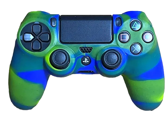 Silicone Cover For Ps4 Controller Case Skin   Blue/Green Swirls 1