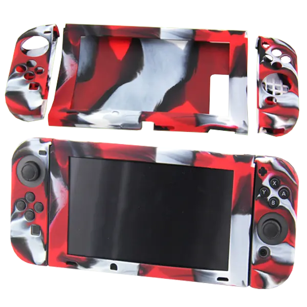 Silicone Cover For Switch Console Joy Con Skin Case Black And Red 1