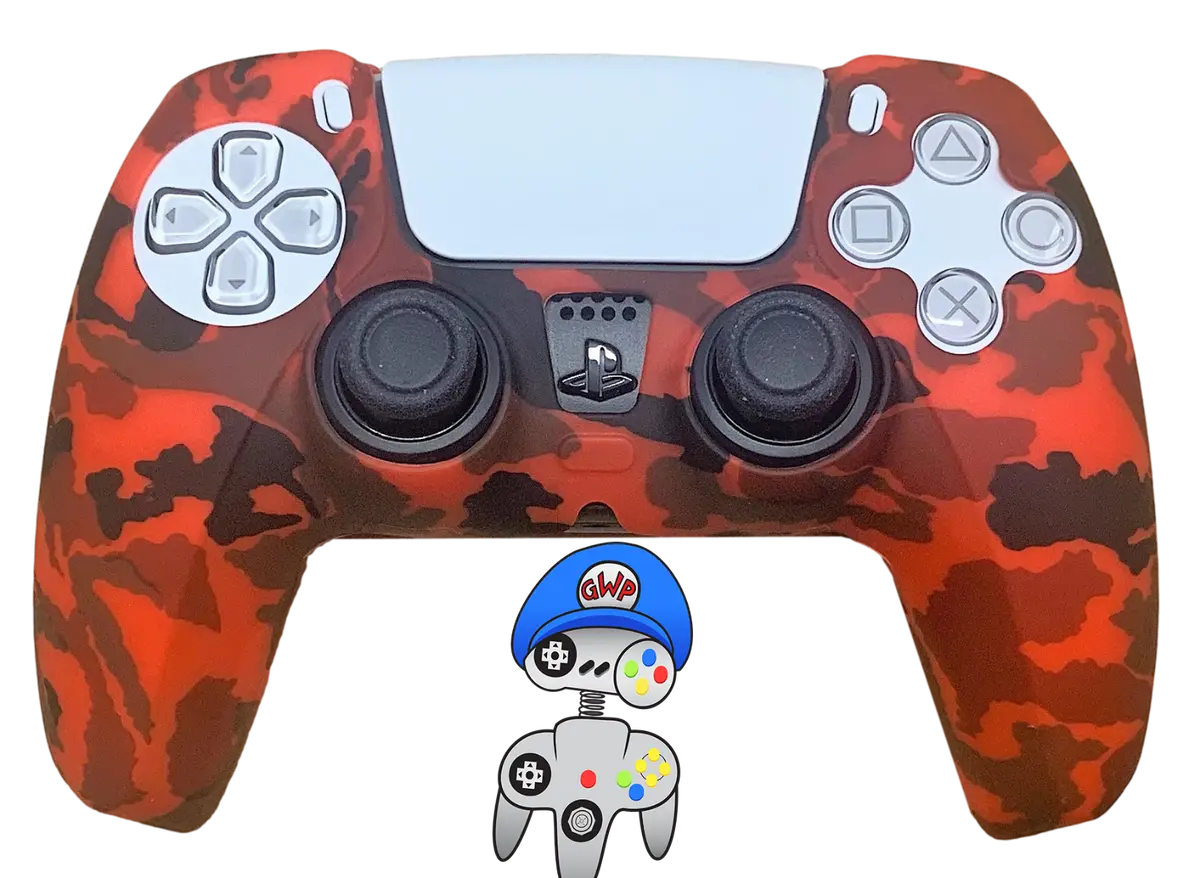 Silicone Cover For Ps5 Controller Case Skin  Red Camo 1