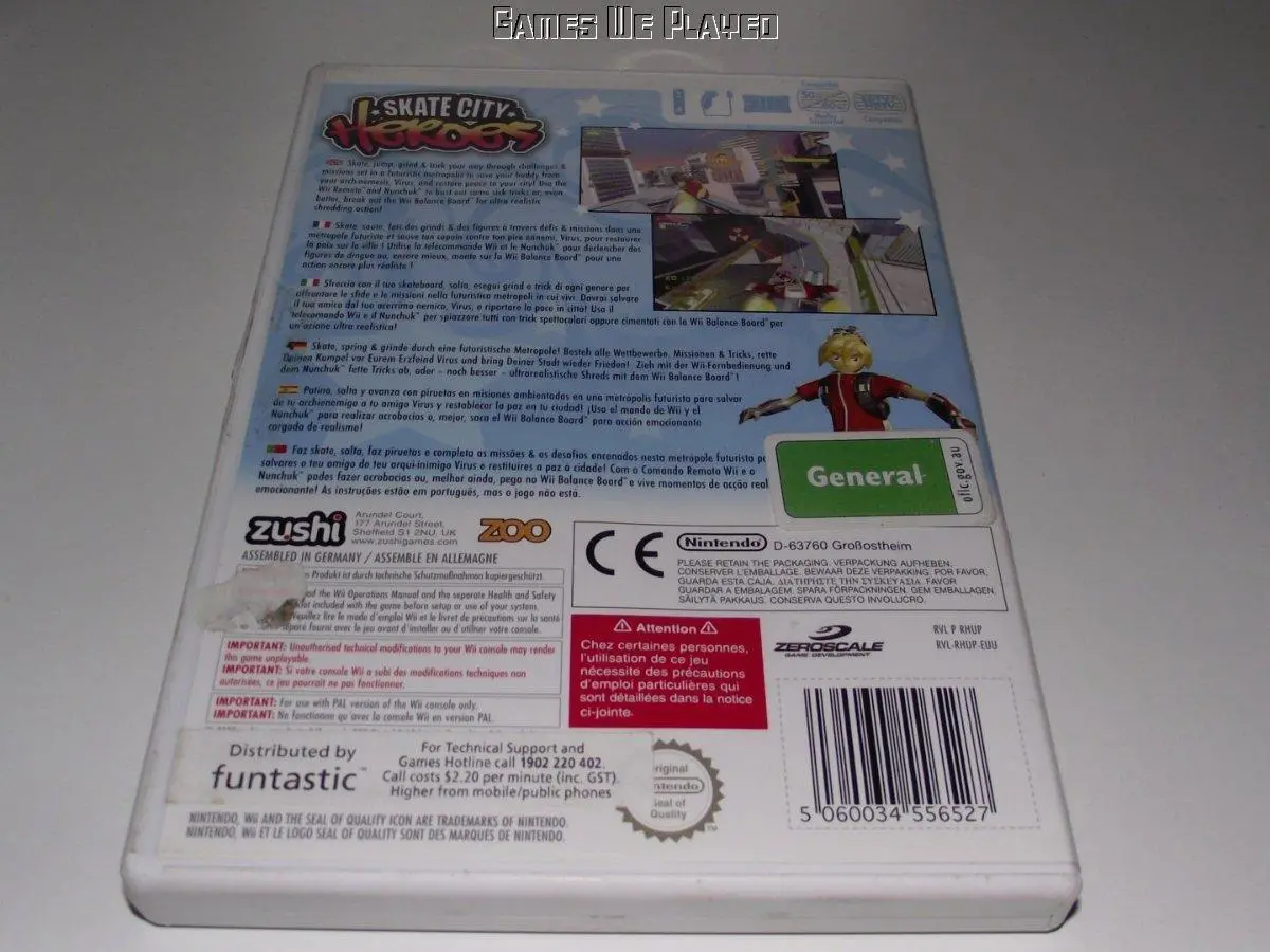 Skate City Heroes Nintendo Wii Pal *Complete* (Pre-Owned) 2