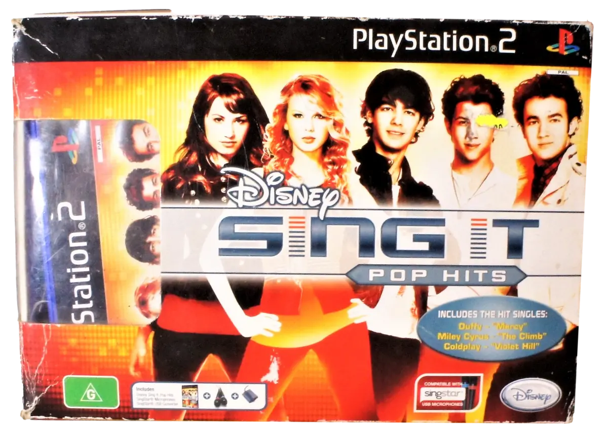 Disney Sing It Pop Hits + Mics Sony Ps3 Playstation 2 Boxed! (Pre-Owned) 1