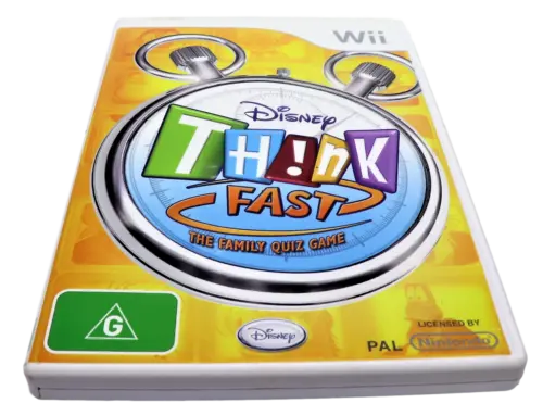 Disney Think Fast The Family Quiz Nintendo Wii Pal *Complete (Preowned) 1