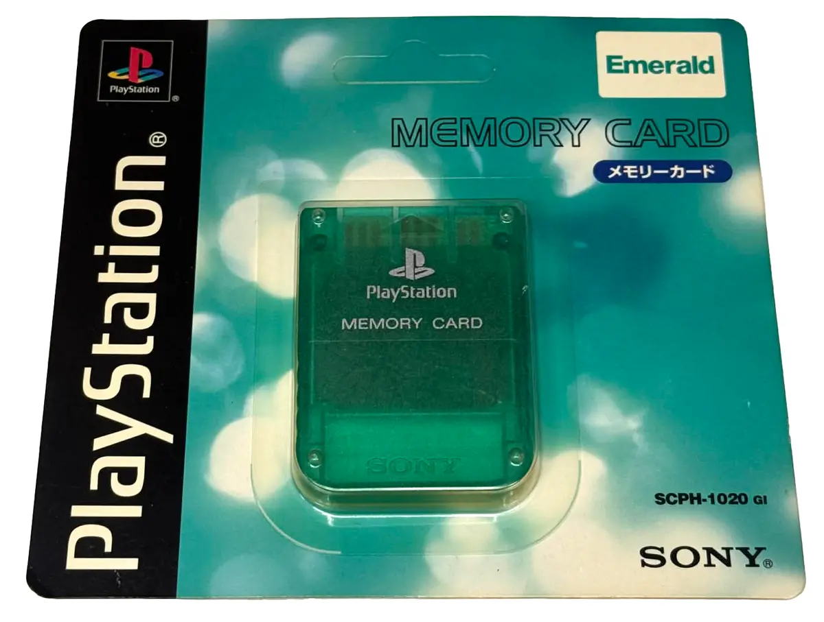 Sealed Genuine Sony Playstation 1 Memory Card 1Mb Green Ps1 Official Emerald #3 1
