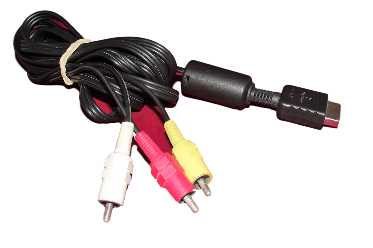 Genuine Sony Playstation Console Av Cable Cord Ps2 Composite Lead (Preowned) 1