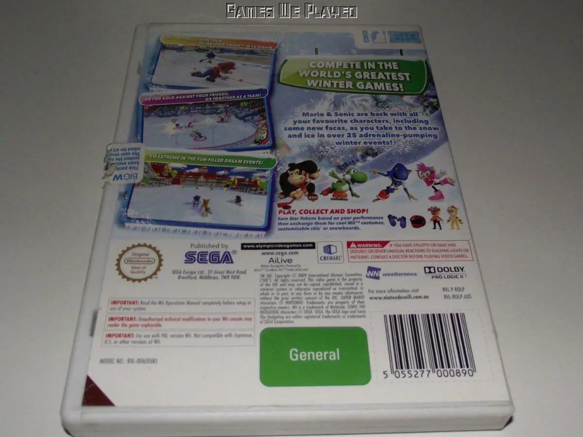 Mario & Sonic At The Winter Olympic Games Nintendo Wii Pal *No Manual* (Preowned) 2