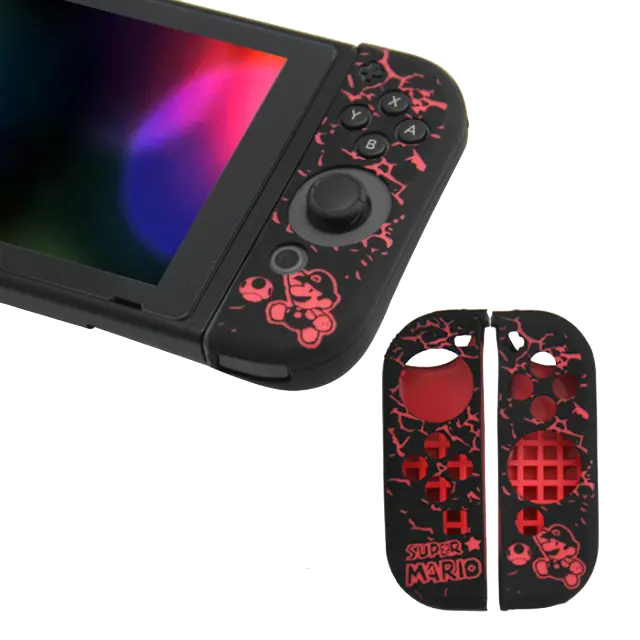 Silicone Cover For Switch Joy Con Controller Skin Case Super Mario Red 1
