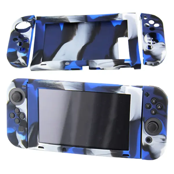 Silicone Cover For Switch Console Joy Con Skin Case Black And Blue 1
