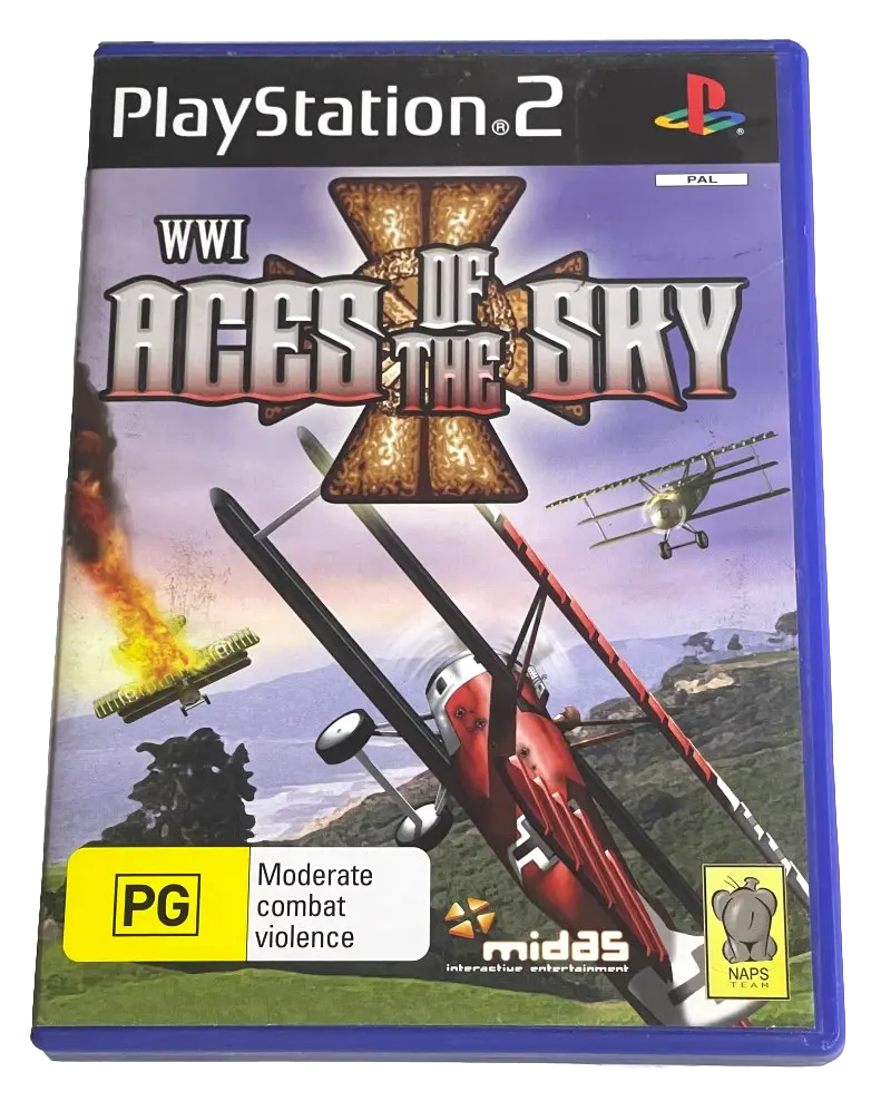Wwi: Aces Of The Sky Ps2 Pal *No Manual * Biplane Action (Preowned) 1