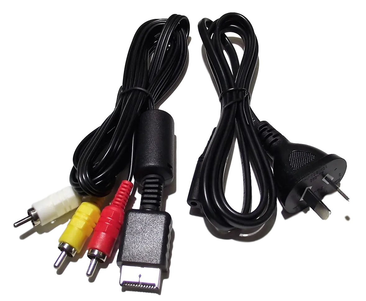 Playstation 2 Ps2 Av Cables And Power Cord Lead *Brand New Aftermarket* 1