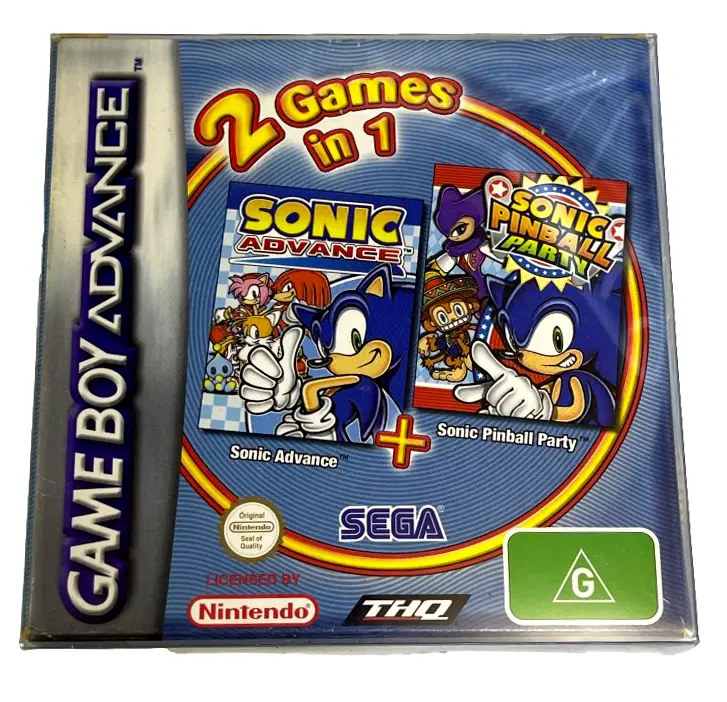 Sonic Advance + Sonic Pinball Party Nintendo Gameboy Advance Gba Complete* Boxed (Preowned) 2