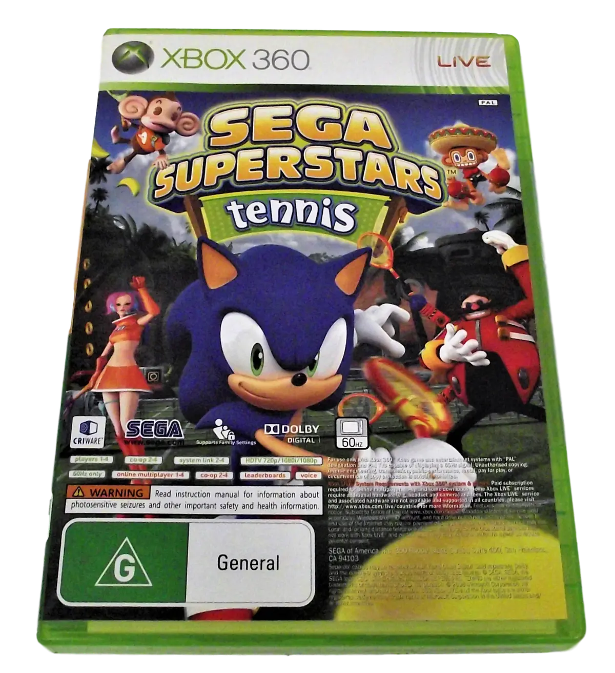 Sega Superstars Tennis / Xbox Live Arcade Xbox 360 Pal Xbox360 (Preowned) 1