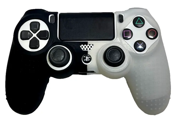 Silicone Cover For Ps4 Controller Case Skin - Black & White 1