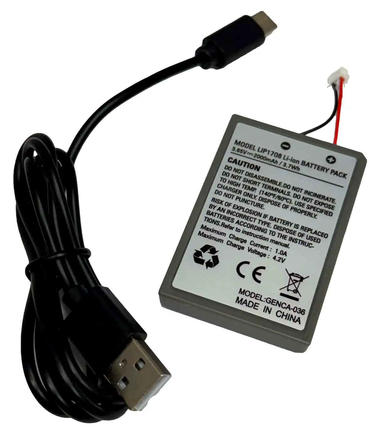 New Rechargeable Battery For Sony Ps5 Controller 2000Mah And Charge Cable 1