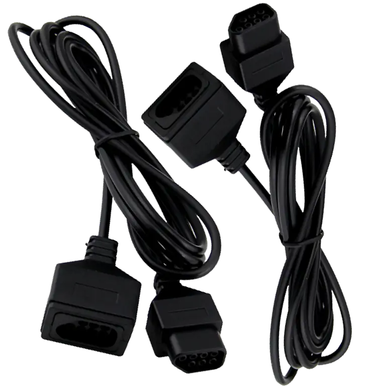 2 X 7 Pin Nes Controller Extension Cable 1.8M New Aftermarket Nintendo 1