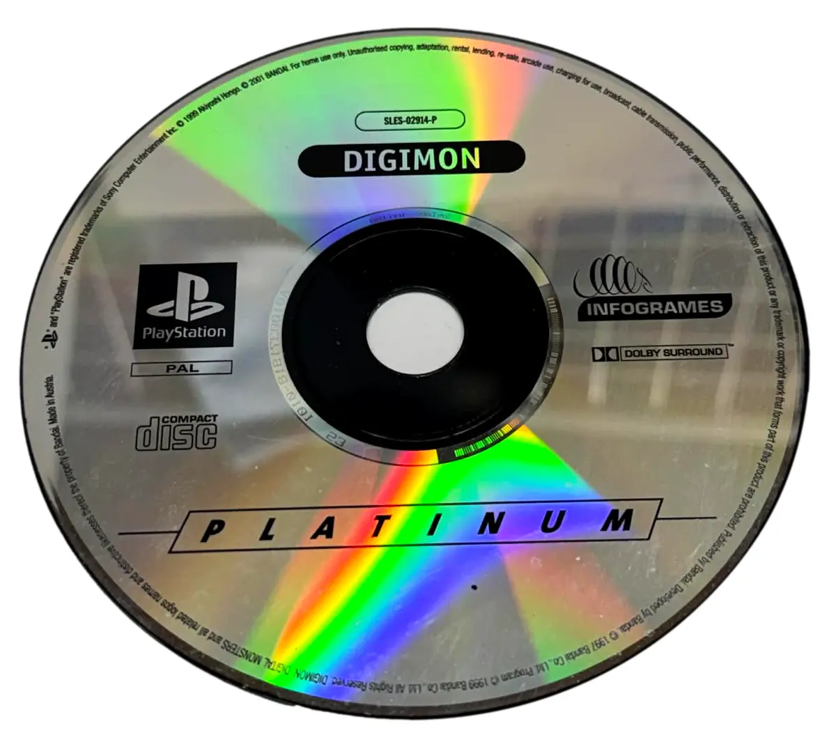 Digimon Platinum Ps1 Ps2 Ps3 Pal *Disc Only* (Preowned) 1