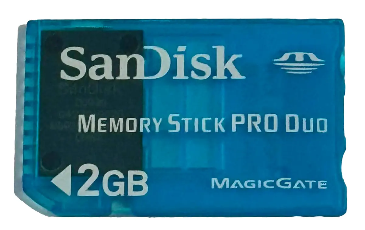 Blue Sandisk 2Gb Sony Psp Memory Stick Pro Duo Memory Card Camera Memory Genuine (Preowned) 1