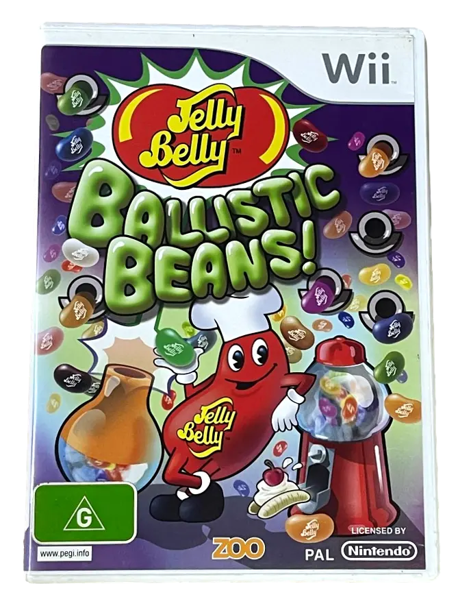 Jelly Belly Ballistic Beans Nintendo Wii Pal *Complete* (Pre-Owned) 1