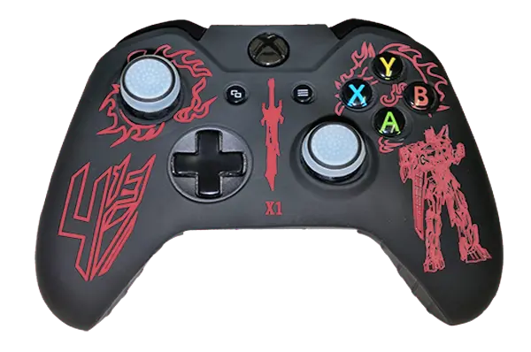 Silicone Cover For Xbox One Controller Case Skin Transformer Design Red + Grips 1