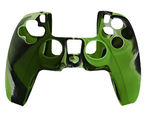 Silicone Cover For Ps5 Controller Case Skin - Green/Black Swirls 1