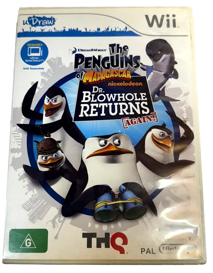 The Penguins Dr Blowhole Returns Again Udraw Nintendo Wii Pal *Complete*  (Preowned) 1