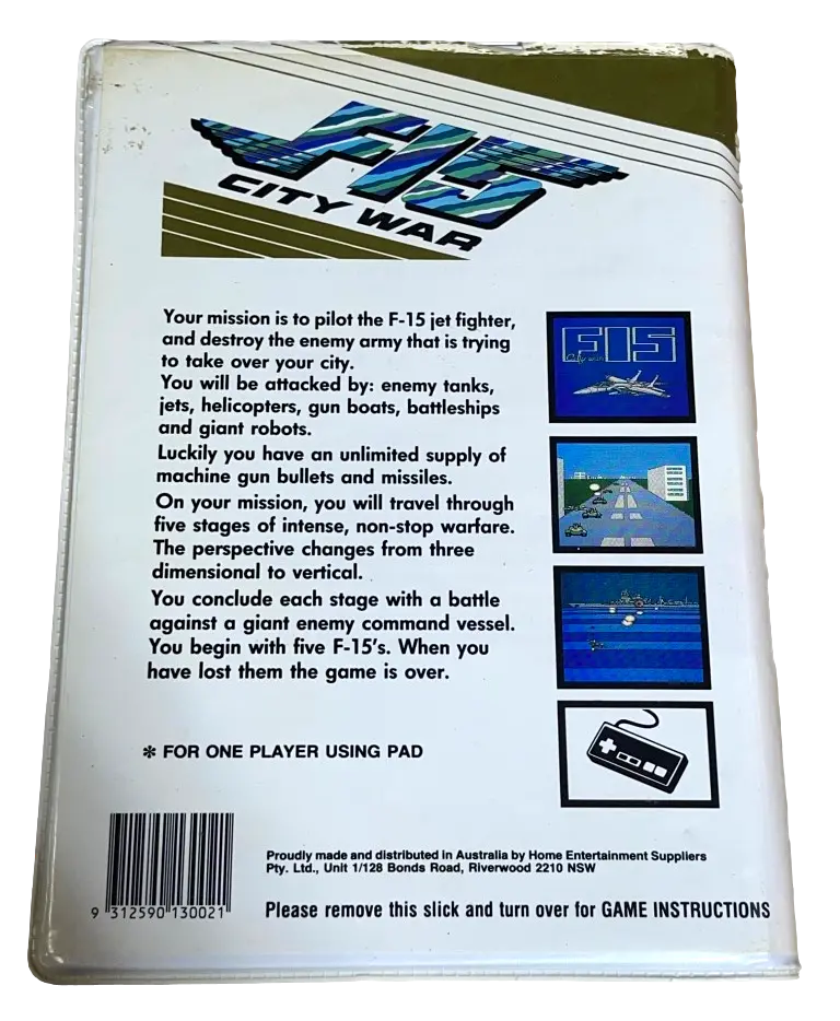 F15 City War Nintendo Hes Nes Boxed Pal Piggy Back (Preowned) 2