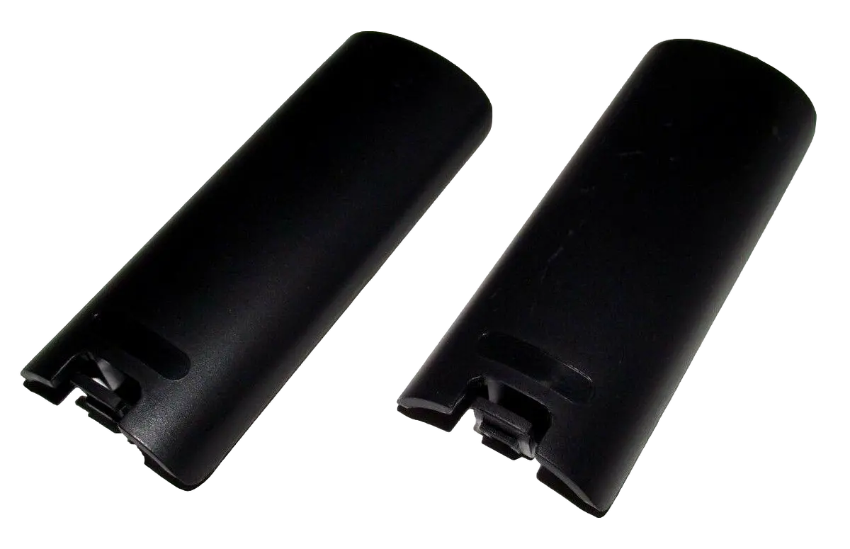2 X Aftermarket Nintendo Wii Black Remote Controller Battery Cover 1