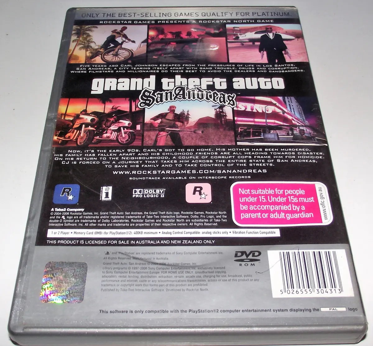 Grand Theft Auto San Andreas Ps2 (Platinum) Pal *No Manual Or Map* (Preowned) 2