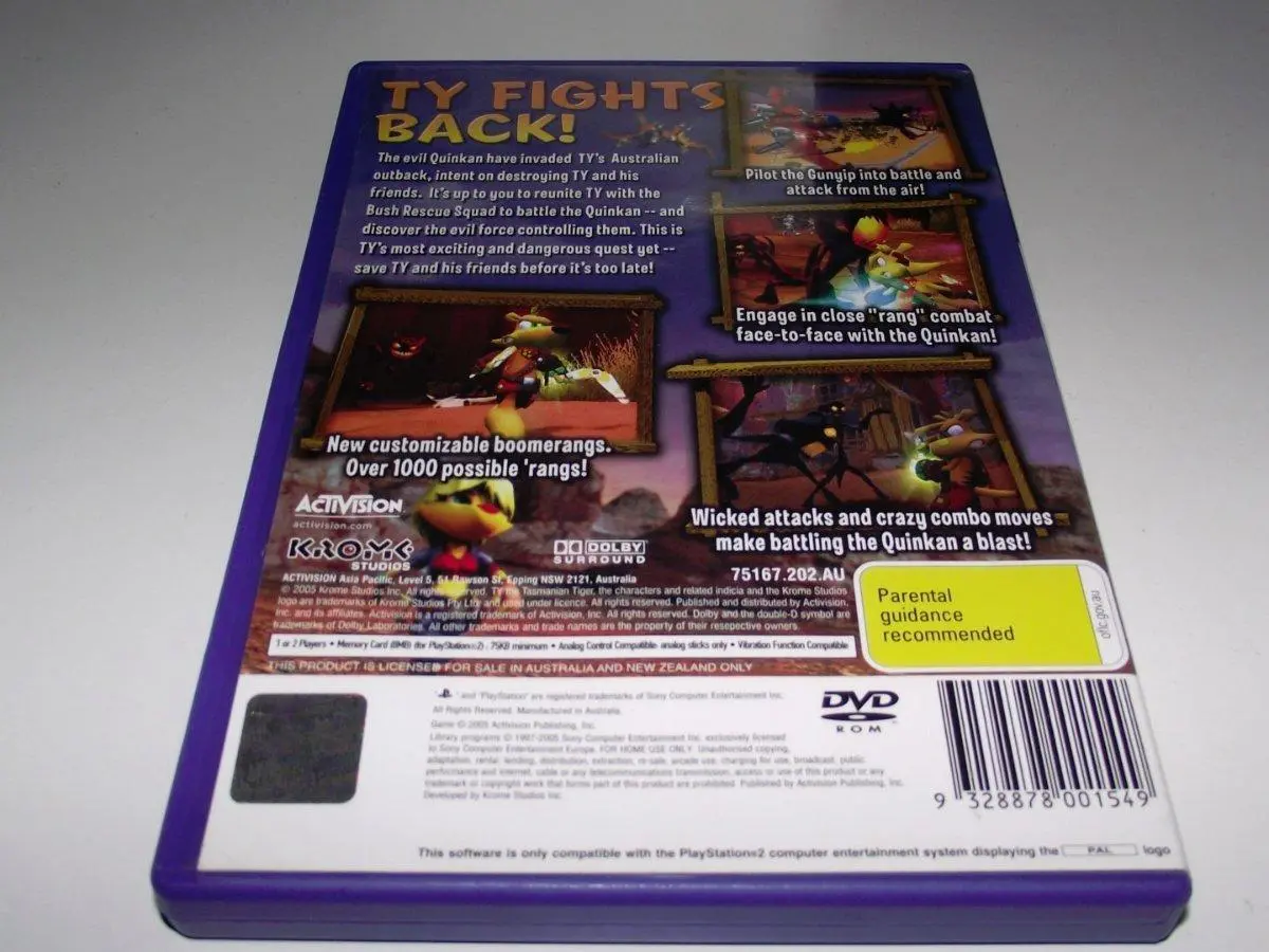 Ty The Tasmanian Tiger 3 Night Of The Quinkan Ps2 Pal *Complete* (Preowned) 2