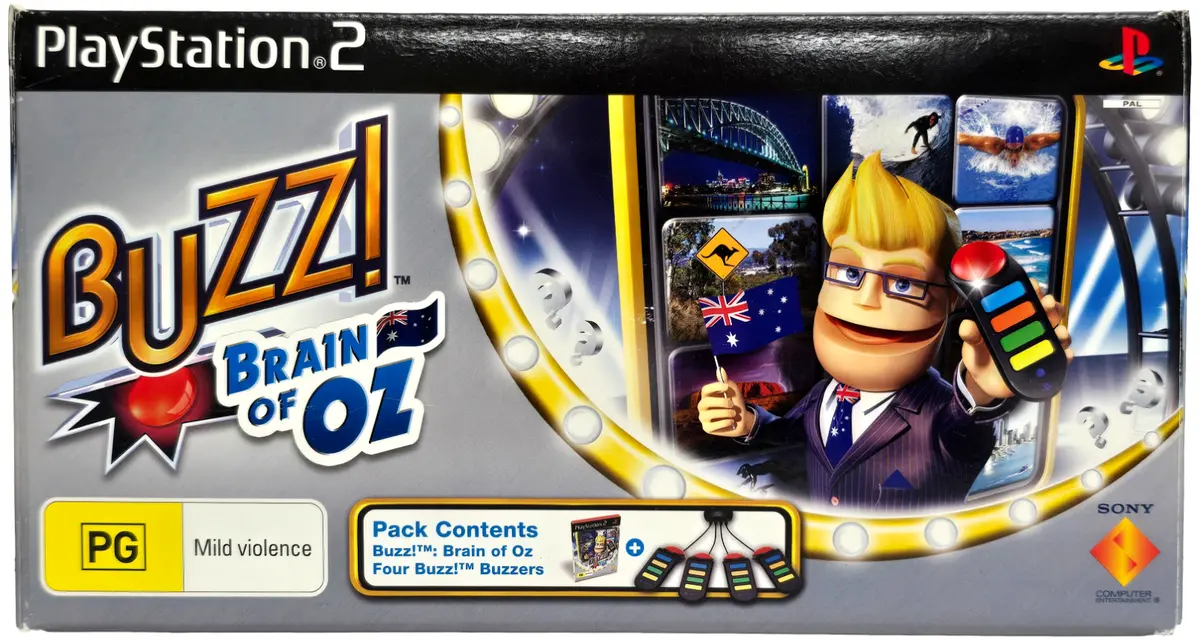 Buzz! Brain Of Oz + Buzzers Ps2 Pal Boxed Playstation 2 2