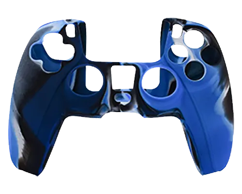 Silicone Cover For Ps5 Controller Case Skin - Blue/Black Swirls 1
