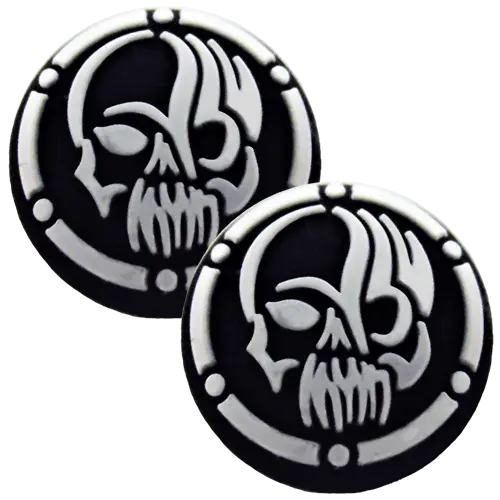 Thumb Grips X2 For Ps4 Ps5 Xbox One Xbox Series X Toggle Cover Cap  White Skull 1