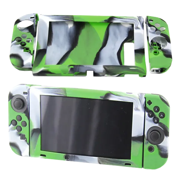 Silicone Cover For Switch Console Joy Con Skin Case Black And Green 1