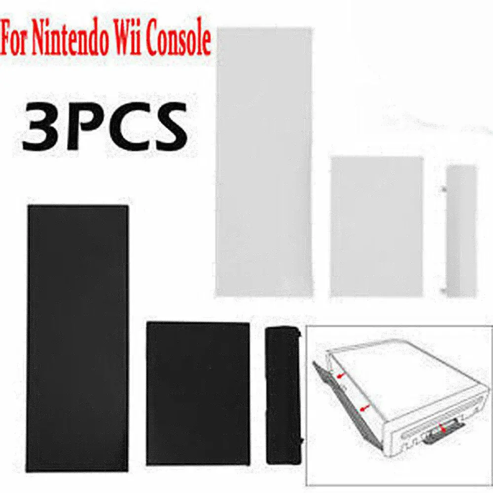 3Pcs Door Slot Cover Lids Flap Replacement Parts For Wii Console Red Black White 1