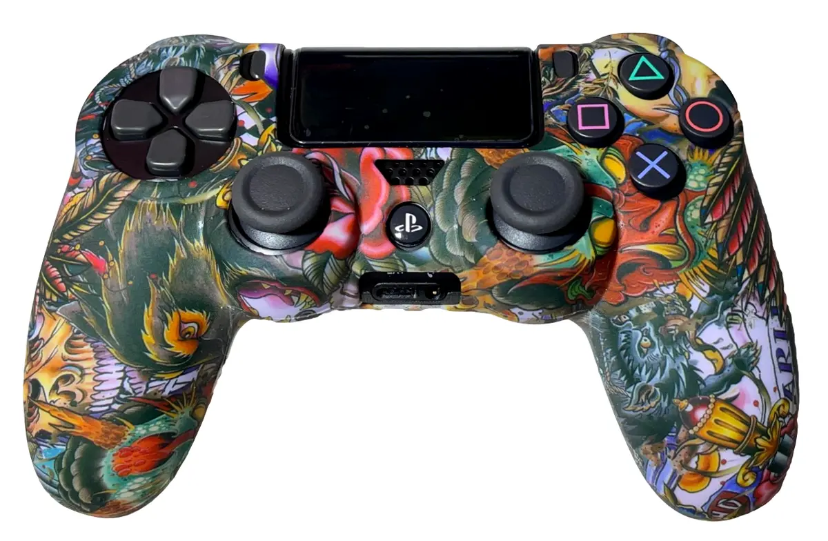 Silicone Cover For Ps4 Controller Case Skin - Tattoo 1