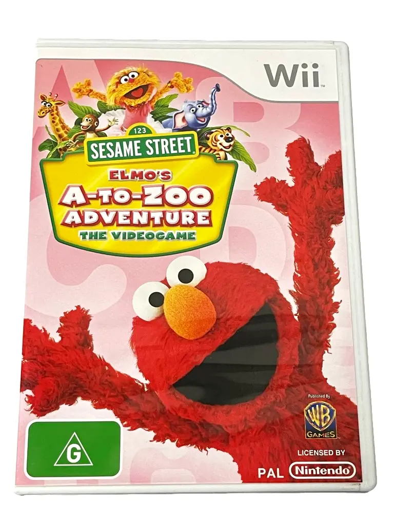 Sesame Street Elmo's Az Adventure Nintendo Wii Pal *Complete*  (Preowned) 1