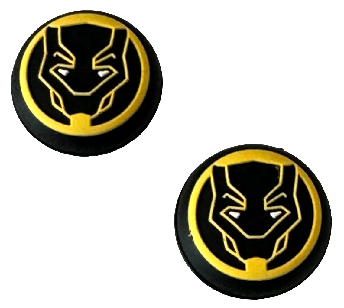 Thumb Grips X 2 For Ps4 Ps5 Xboxone Xbox Toggle Cover Cap  Black Panther Yellow 1