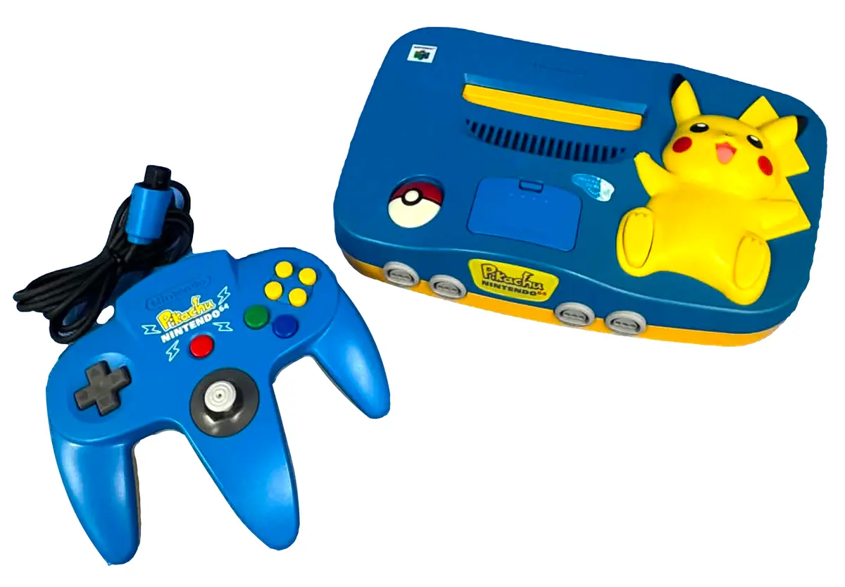 Nintendo 64 Pikachu Blue Japanese Limited Edition Console N64 Ntsc-J Import  (Refurbished) 1