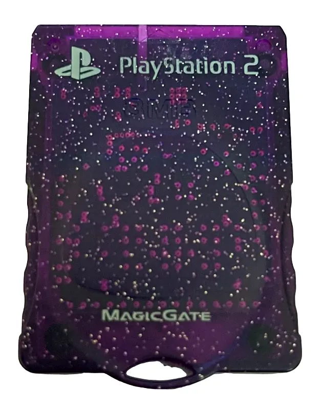 Tabbed Purple Glitter Magic Gate Ps2 Memory Card Playstation 2 8Mb (Preowned) 1