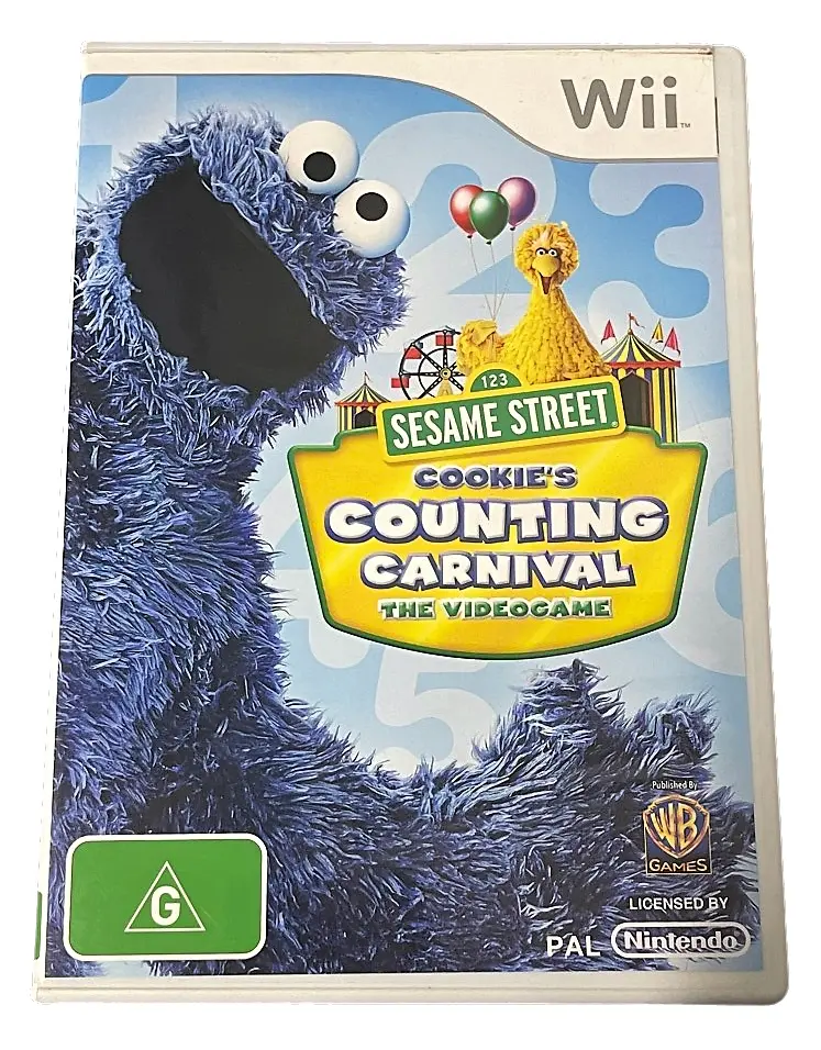 Sesame Street Cookie's Counting Carnival Nintendo Wii Pal *No Manual* (Preowned) 1