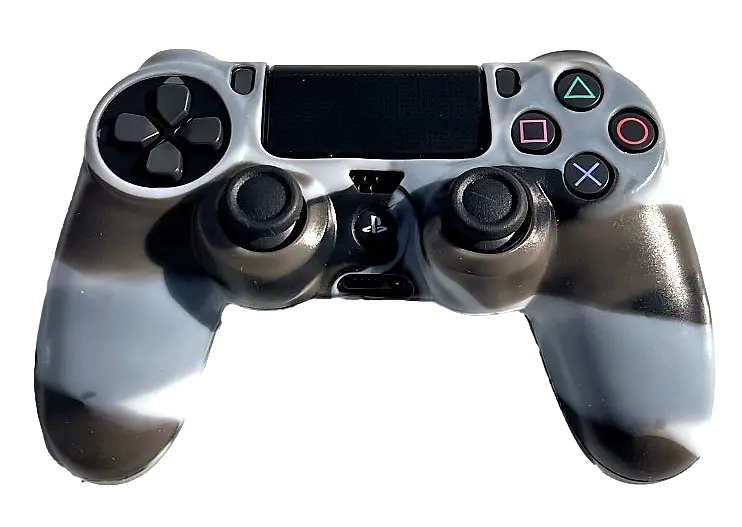 Silicone Cover For Ps4 Controller Case Skin - Glossy Grey/Brown Swirls 1