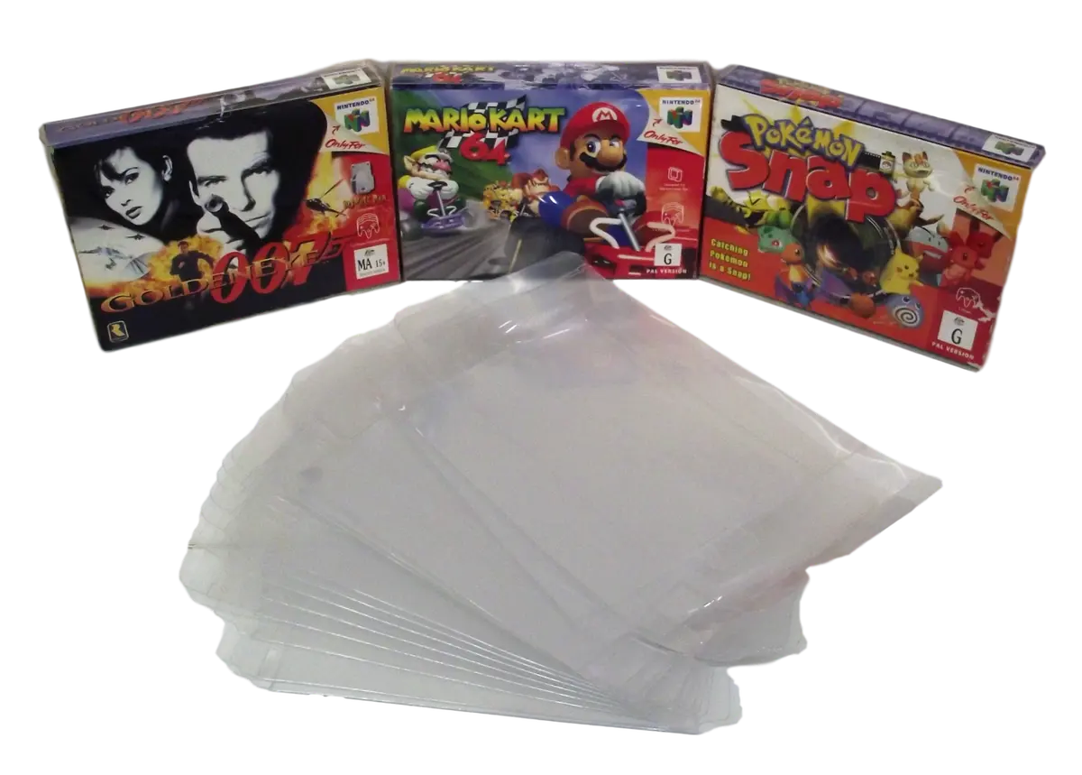N64 Nintendo 64 Box Clear Sleeve Protector Covers Dropdown Menu 1