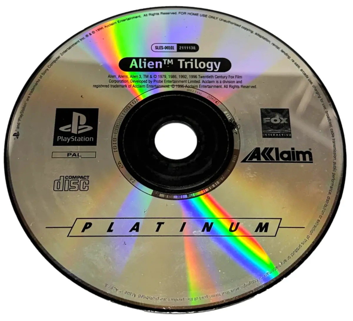 Alien Trilogy Platinum Ps1 Ps2 Ps3 Pal *Disc Only* (Preowned) 1