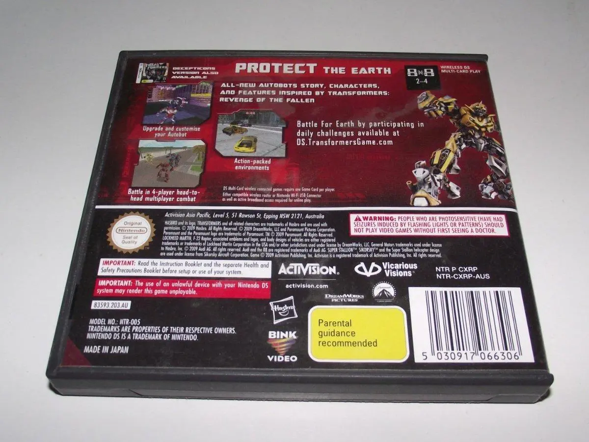 Transformers Revenge Of The Fallen Autobots Nintendo Ds 2Ds 3Ds Game *Complete* (Pre-Owned) 2