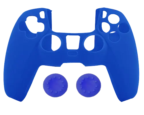Silicone Cover + Thumb Grips For Ps5 Controller Case Skin  Blue 1