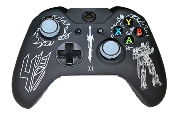 Silicone Cover For Xbox One Controller Skin Transformer Design White + Grips 1