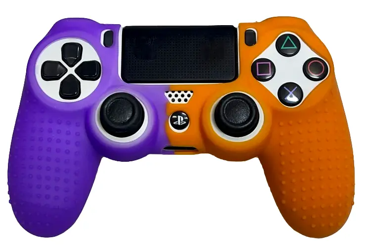 Silicone Cover For Ps4 Controller Case Skin - Purple/Orange 1