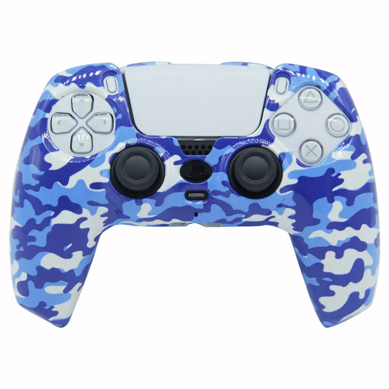 Camo Blue Shell Case For Ps5 Controller Cover Protective Anti Scratch 1